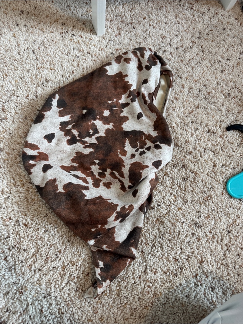 Kids Cow Print Hooded Blanket - Brown/White